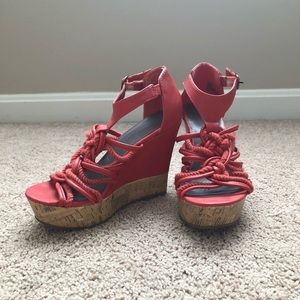 Madden Girl coral Wedges Size 6